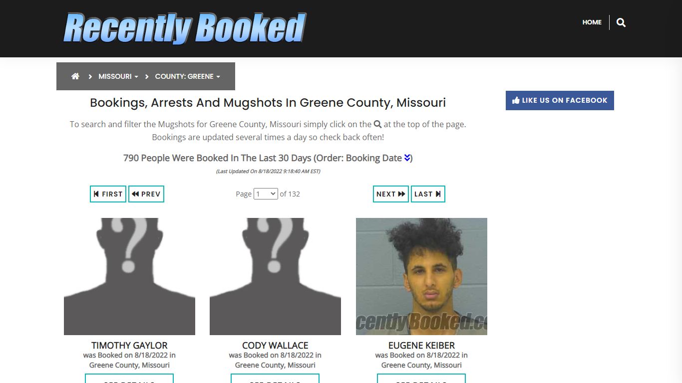 Recent bookings, Arrests, Mugshots in Greene County, Missouri